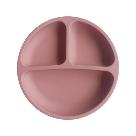 

Silicone Dining Plate Infant Dinner Dinnerware Toddlers Adults Washable Eating Bowls Reusable Dish Tableware Household Pink