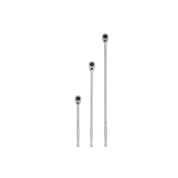 TEKTON 1/2 Inch Drive Quick-Release Ratchet Set, 3-Piece (10-1/2, 18, 24 in.) | SRH92104