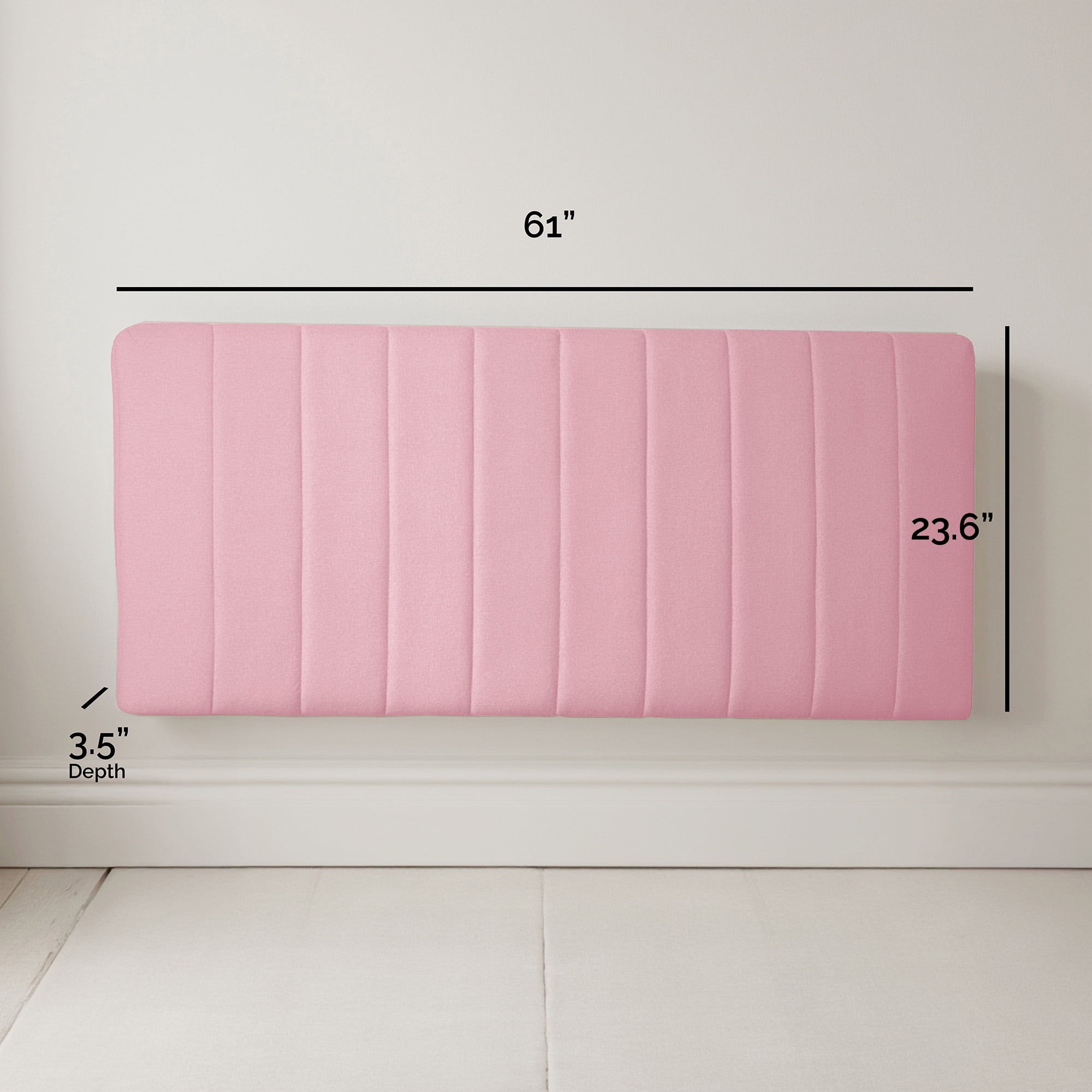 Lammlaoe Queen Headboard, Upholstered Wall Mounted, Peel and Stick Installation, Sound Reducing 3D Panel Design, Easy Assembly, Pink