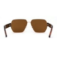 thumbnail image 4 of Womens Metal Rim Oversize Mafia Mob Fashion Sunglasses Gold Tortoise Brown, 4 of 4
