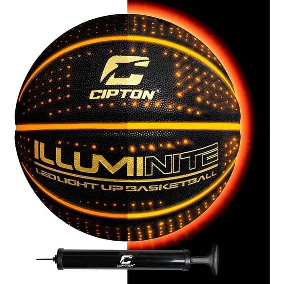 Cipton Light up Official Size Leather 29.5 inch Basketball Pump Included