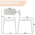 thumbnail image 3 of Waiting Room Reception Chairs Set of 4, Plastic Seat and Back with Sturdy Metal Legs, Stacking Chairs for Office Conference Room and Waiting Area, White., 3 of 5
