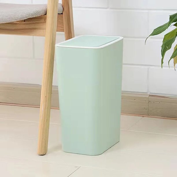 Cubo de basura Rectangular creativo para cocina, baño, inodoro, sala de estar con tapa, cubo de basura de empuje nórdico, nuevo