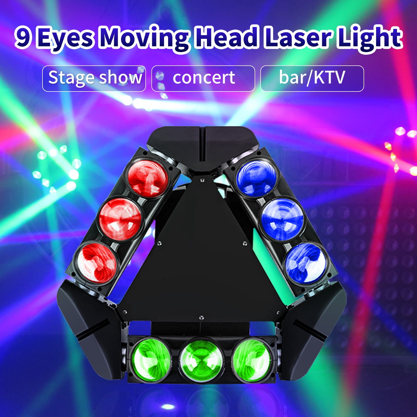9x12w Moving Head Lights DJ Beam, Spider LED Stage Light DMX DJ Party Stage Lighting Sound Actived for Parties Stage DJ Live Club Disco Wedding Ceremony Family