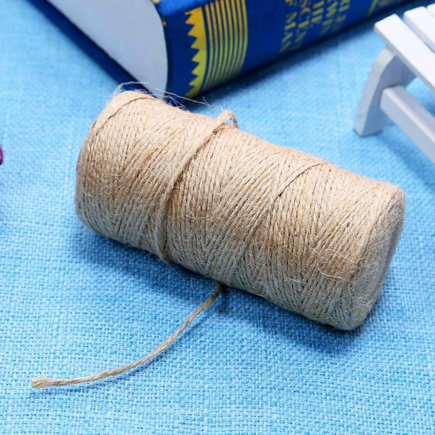 Coiry 1roll Burlap Rope 50/80m Hemp Cord for Crafts Thin Packing