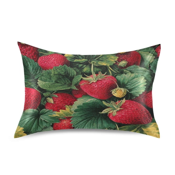 Satin Pillowcase Home Luxury Envelope Pillowcases Soft And Smooth Strawberry-Print