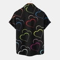 thumbnail image 4 of Waiimak Chemise Imprimée de la Saint-Valentin pour Hommes, une Poche, Décontractée, Ample, 4 of 5