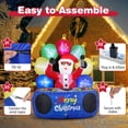 thumbnail image 5 of Gymax 6Ft Inflatable DJ Santa Blow up Christmas Party Santa Claus Decoration w/ Rotating Music Light, 5 of 6