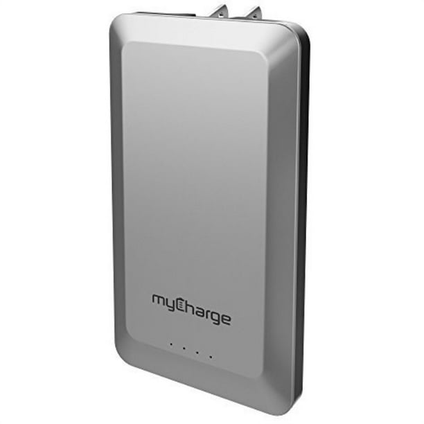 Anekdote Volharding verdediging myCharge Home&Go Plus Powerbank with Wall Prongs 4000 mAh Grey Batteries  and Portable Power - Walmart.com