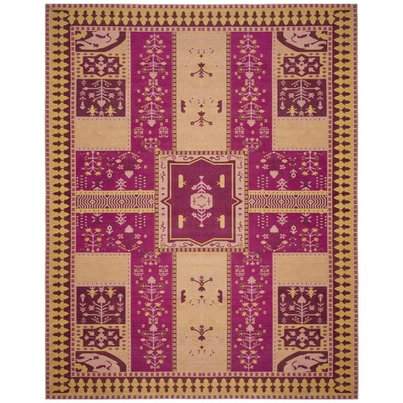 SAFAVIEH Classic Vintage Seanna Geometric Area Rug, Fuchsia/Gold, 6'7" x 9'2"