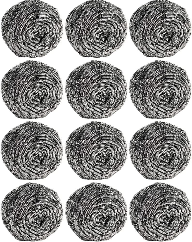 Best 12Pcs Scourer Steel Wool Scrubber Steel Wool for Cleaning Dishes