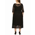 thumbnail image 4 of Womens Floral Lace Plus Size Midi Dress Scooped Neckline Cocktail Party Dresses Black XXL, 4 of 6