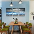 thumbnail image 4 of Wall Decorations For Living Room 3 Piece Canvas Wall Art For Bedroom Office Wall Decor Blue Ocean Wave Seascape Pictures Artwork Black And White Beach Wall Painting Art Modern Home Decor, 4 of 6