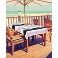 thumbnail image 2 of Lsrtoss Outdoor Tablecloth with Umbrella Hole & Zipper, Pink Navy Blue Striped Rectangle Tablecloth 60x84 Inch, Farmhouse Stripe Art Patio Table Cover Waterproof Table Cloth for Picnic/Party, 2 of 7