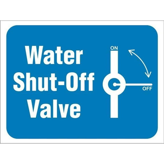Water Shut Off Valve Sign Metal 12"X8" Rust Free Aluminum,Indoor & Outdoor Use For Fence And Yard