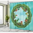 thumbnail image 5 of Ambesonne Fantasy Shower Curtain, Small Town Round Art, 69"Wx70"L, Green and Blue, 5 of 5