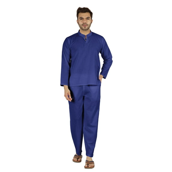Inkmeso SolidNightwearSet For Men's Short Sleeve Pjs Loungewear Sets Soft Cotton Designer Sleepwear