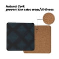 thumbnail image 4 of Multi-Shape Mdf Cork Coaster 4 Pieces Of Anti-Slip, Anti-Wear And Anti-Fouling 3.9in Easy To Clean And Stable Structure Argyle Plaid Darkturquoise_1 Square, 4 of 7