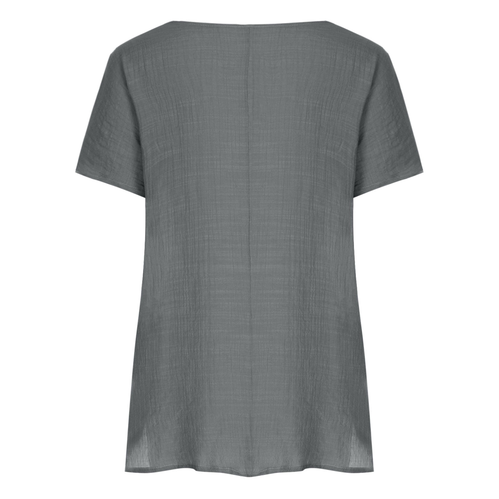 Printed Poplin Draped Short Sleeve Top