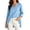 Blue, variant on Women's V Neck Blouse Three Quarter Sleeve Casual Loose Fit Top Solid Color Cotton Linen Blend Asymmetric Hem Layered Casual Shirt A Line Tunic Tops for Women Daily Wear S-2XL