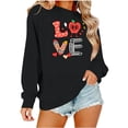 thumbnail image 3 of Itsame Valentine's Sweatshirt Womens Long Sleeve T-Shirts Loose Crew Neck Tops Black Size S, 3 of 7