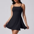 thumbnail image 2 of biudgviw Women's Flowy Tennis Dress with Shorts Spaghetti Strap Side Split Square Neck Backless Sleeveless Jumpsuits Active Short Rompers, 2 of 5
