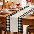 thumbnail image 5 of Retro Black Table Runner 90 Inches, Farmhouse Buffalo Plaid Vintage Beige Bed Runner Dresser Scarves Tabletop for Indoor Outdoor Parties/Ceremony/Banquet, 13" x 90", 5 of 9
