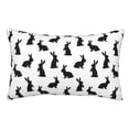 thumbnail image 1 of Fotbe Black Rabbit Funda de Almohada Decorativa Estilo Occidental, Lujo en Algodón, Fundas para Almohadas King, Cojín Estampado para Decoración del Hogar-14"x20", 1 of 6