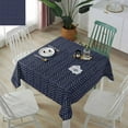 thumbnail image 3 of Blue Yellow Geometric Tablecloth Square Table Cloth 54x54, Waterproof Tablecloth Outdoor Table Cloth, Modern Abstract Art Striped Washable Table Cover for Kitchen Dining Party, 3 of 8