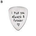 thumbnail image 1 of 2020 1Pcs Guitar Pick Plectrum Titanium Steel Engraved Gift HOT Letters B8B3, 1 of 6