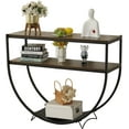 thumbnail image 2 of Erommy Entryway Table Console Table Sofa Table 3 Tiered, Rustic Style, Brown, 2 of 6