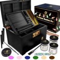thumbnail image 1 of Caja de almacenamiento HOVANZO Premium de bambú con bandeja extraíble, 1 of 6