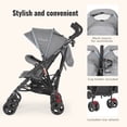 thumbnail image 4 of Dream On Me Volgo Twin Umbrella Stroller, Blue and Dark Grey, 4 of 9