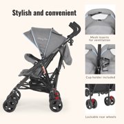 Dream On Me Volgo Twin Umbrella Stroller, Blue and Dark Grey