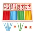 thumbnail image 1 of Nehlobo Números de Madera Palos para Contar Letras Palos de Inteligencia Matemática Bloques de Construcción Tarjetas de Números de Madera y Varillas para Contar con Caja, 1 of 7