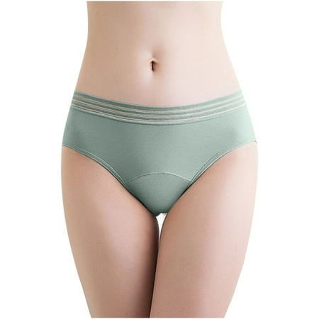 Bigersell Cotton Panties for Women Clearance Ladies Underwear High Cut Panty Style P-951 Cotton Plus Size Panties Ladies Cotton Thongs Briefs Mid Waist Women s Briefs Green XXL