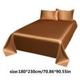 thumbnail image 3 of Guozer Clearance Cool Feeling Bedding Set of 3, 70.9*90.6in Queen Silky Soft Satin Bed Sheets 1 Flat Sheet + 2 Pillowcases, 3 of 4