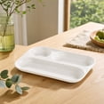 thumbnail image 6 of Divided Plastic Dinner Plates, 3-Compartment Heavy Duty Serving Trays, Meal Prep Food Containers for Fitness Diet Control Microwave Safe Family Dining, Portion Control Dish and Adult Child Dinnerware, 6 of 6