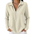 thumbnail image 3 of Women's Casual Long Sleeve Comfy Knit Top Versatile Soft Layer Outfits For Daily Wear Work Office | CSEONE,Beige L, 3 of 9