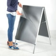thumbnail image 5 of M&T Displays Silver Sandwich Board, 22x28 Inches Poster Sidewalk Display, 1" Aluminum profile, A-Frame with Header Menu Board, Double Sided, Polystyrene Backing, Mitered Corner, 5 of 8