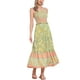 thumbnail image 2 of VESTIDO MAXI SIN MANGAS DE FLORES BOHO CON CINTURA FRUNCIDA DE INSPIRE CHIC TALLA XL GRIS VERDE, 2 of 6