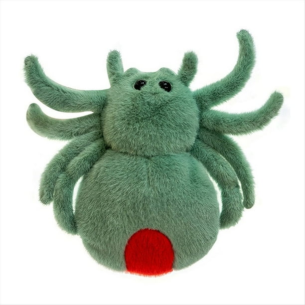 Simulación de Araña Saltarina Muñeca de Araña Gateando Muñeca Mascota Peluche Reptil Juguete de Peluche Súper Verde