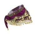thumbnail image 1 of Esquirla Velvet Dangling Gold Coins Belly Dancing Hip Skirt Scarf Wrap Belt, 1 of 8