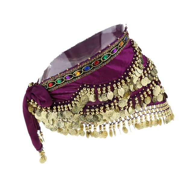 Trajes de danza del vientre para mujer, con pañuelo en la cadera, faldas y ropa para festivales. Púrpura