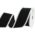 thumbnail image 2 of Homeford Christmas Velvet Fuzzy Edge Wired Ribbon, Black, 2-1/2-inch, 10-yard, 2 of 4