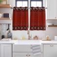 thumbnail image 2 of Red Boho Kitchen Curtains Window Panels, Vintage Ethnic Tribe Abstract Art Retro Insulated Window Treatment Curtain, Grommet Curtains for Bedroom/Living Room/Bathroom, 2 Piece 42"Wx54"L, 2 of 8