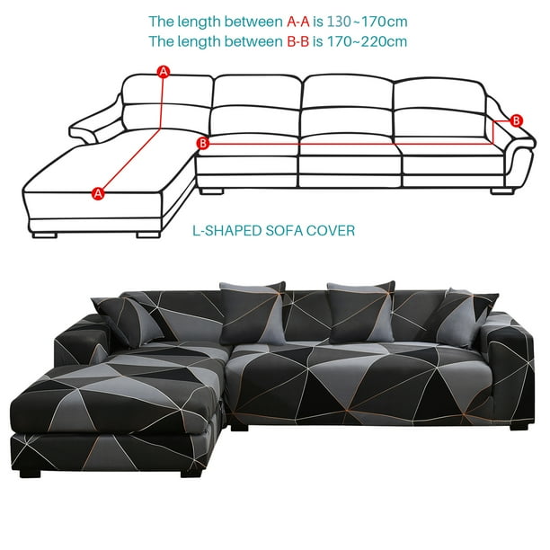 All Cover Sectional Sofa L Shape 2pcs Slipcover Elastic Washable Couch 2seater 55 To 74inch 3 Seater 74 90 Inch Stretch For Corner Com Sofa Slipcover Couch Cover Stretch, Leather Corner Sectional Sofa Covers