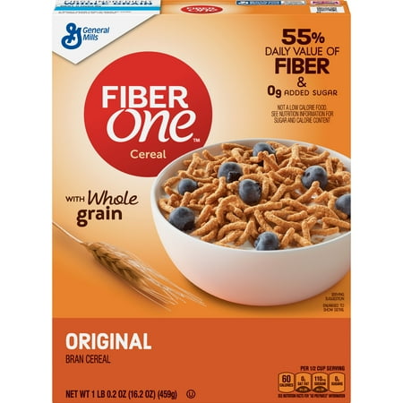 Worsted Fiber - Fiber One Cereal, Original Bran, Whole Grain Cereal, 16.2 oz