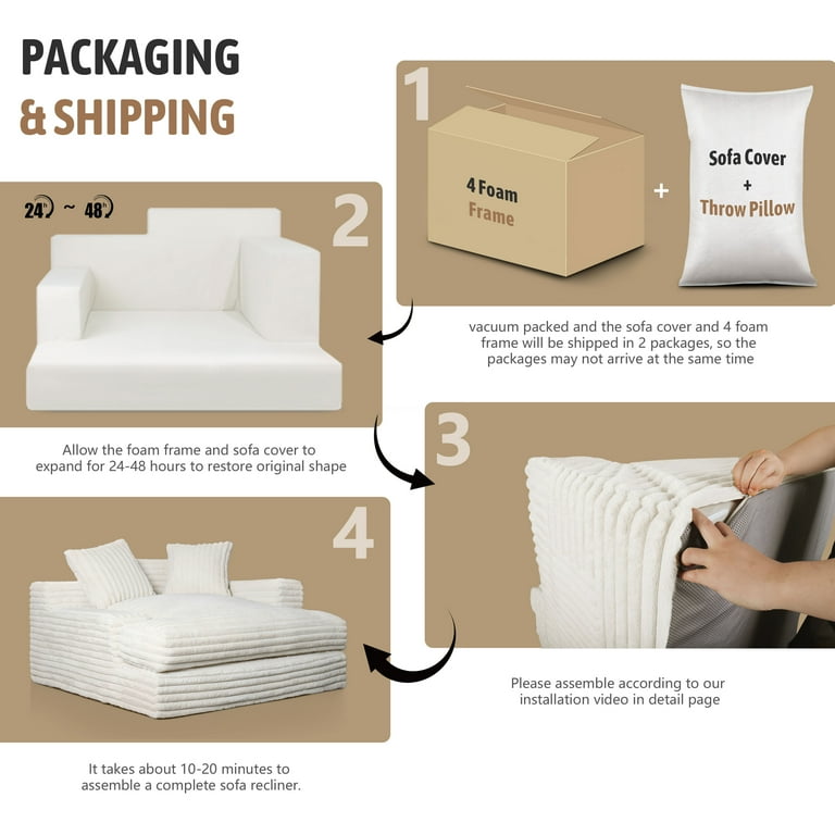 WOWMAX Oversized Chaise Lounge Sofa Chaise Lounge Chair Indoor