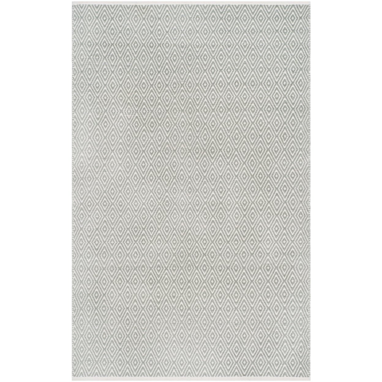 SAFAVIEH Boston Victoria Geometric Cotton Area Rug, Grey, 4' x 6'